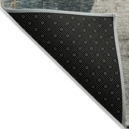 Taupe Blue And Lavender Abstract Washable Indoor Outdoor Area Rug Photo 4