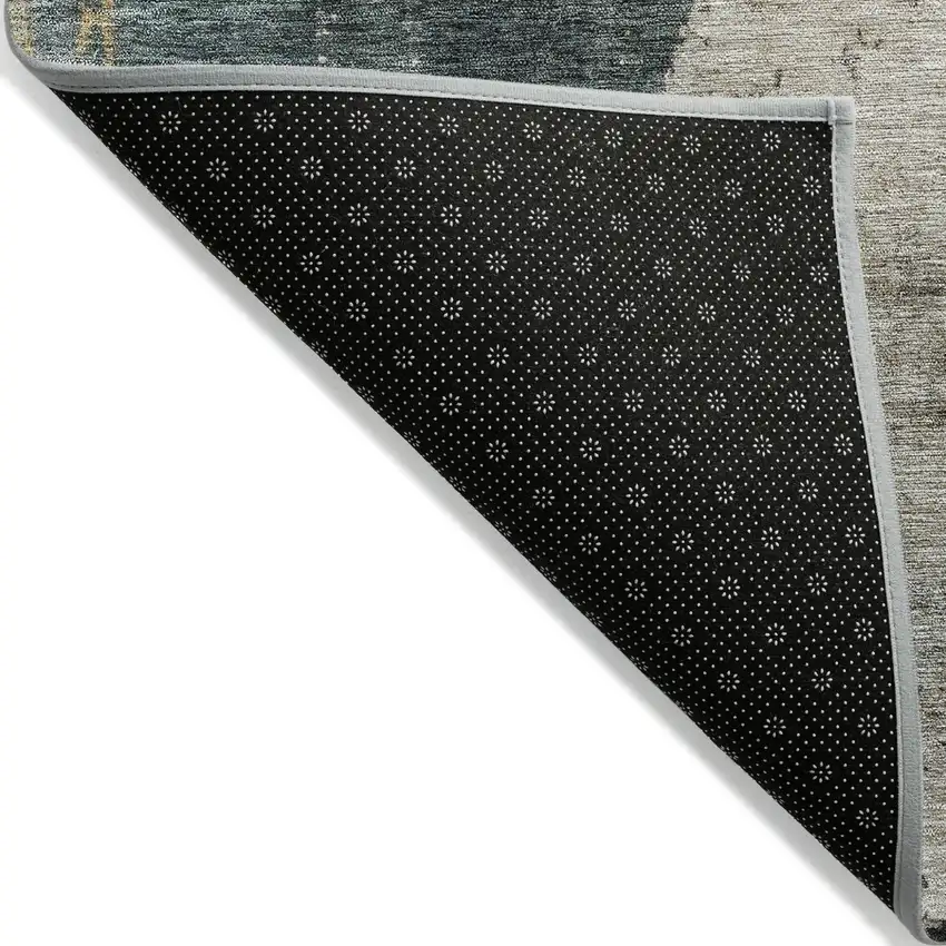 Taupe Blue And Lavender Abstract Washable Indoor Outdoor Area Rug Photo 4