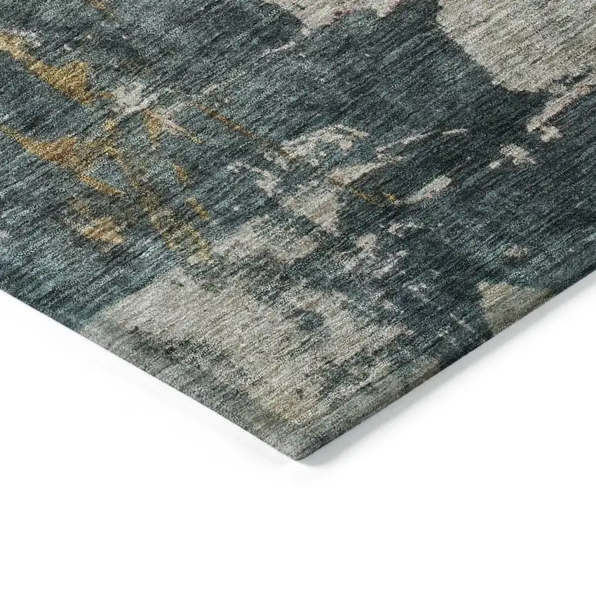 Taupe Blue And Lavender Abstract Washable Indoor Outdoor Area Rug Photo 5