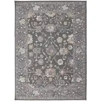 Photo of Taupe Blue And Orange Floral Power Loom Area Rug