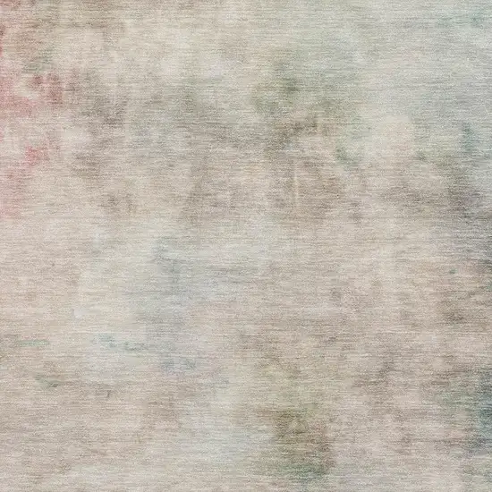 Taupe Blush And Teal Abstract Washable Area Rug With UV Protection Photo 2