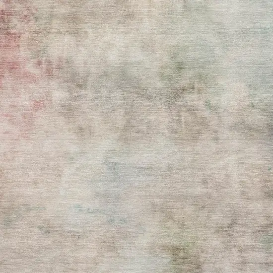 Taupe Blush And Teal Abstract Washable Area Rug With UV Protection Photo 2