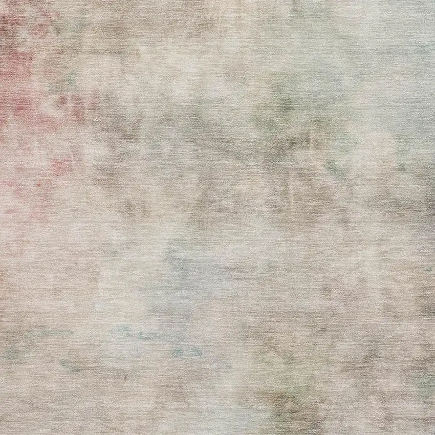Taupe Blush And Teal Abstract Washable Area Rug With UV Protection Photo 2