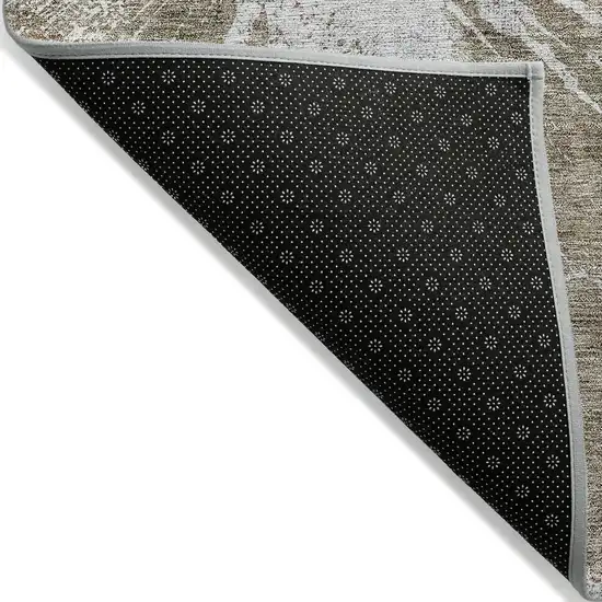 Taupe Brown And Beige Abstract Washable Indoor Outdoor Area Rug Photo 2