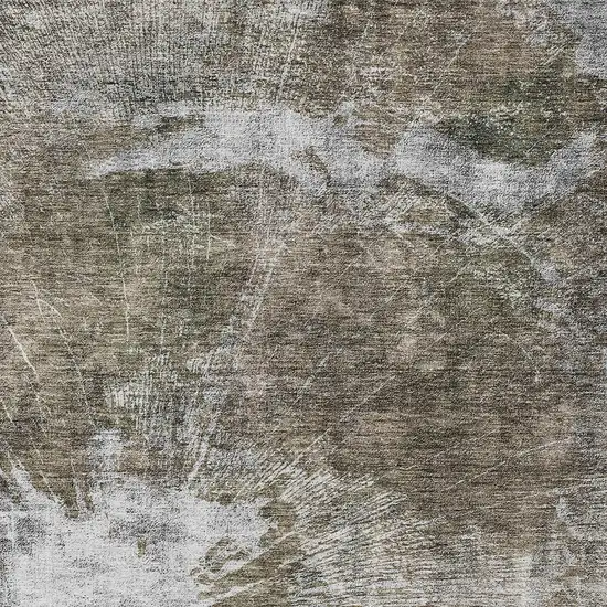 Taupe Brown And Beige Abstract Washable Indoor Outdoor Area Rug Photo 4