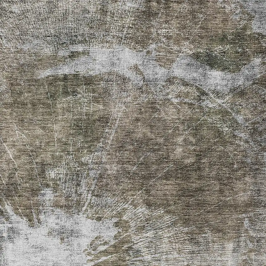 Taupe Brown And Beige Abstract Washable Indoor Outdoor Area Rug Photo 4