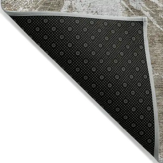 Taupe Brown And Beige Abstract Washable Indoor Outdoor Area Rug Photo 2