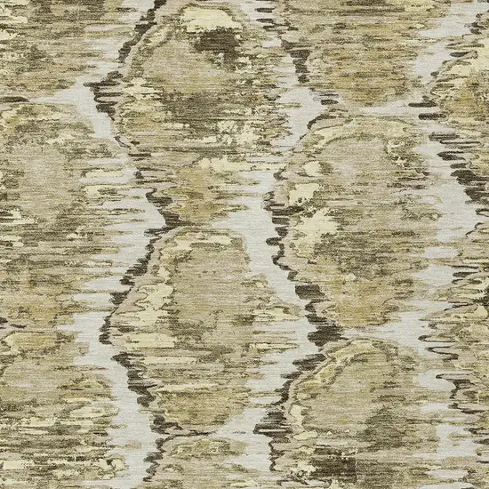 Taupe Brown And Beige Abstract Washable Indoor Outdoor Area Rug Photo 4