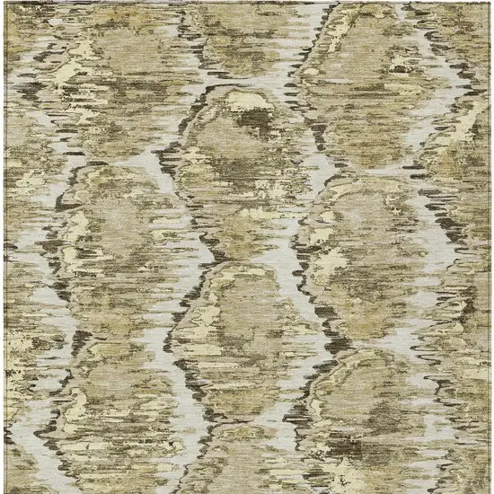 Taupe Brown And Beige Abstract Washable Indoor Outdoor Area Rug Photo 5