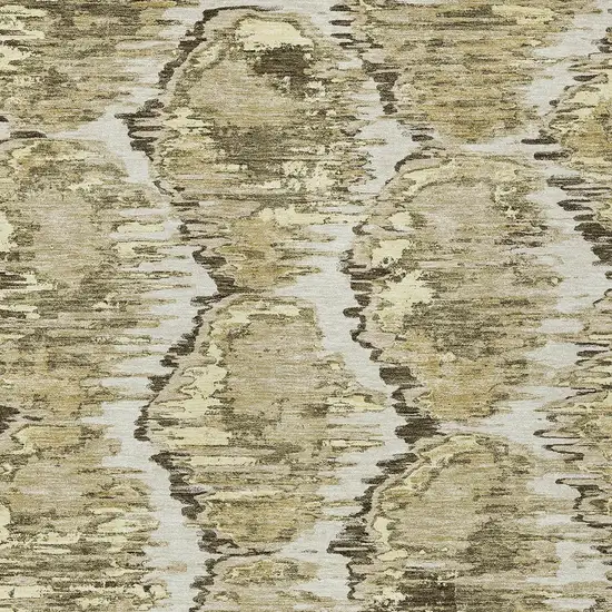 Taupe Brown And Beige Abstract Washable Indoor Outdoor Area Rug Photo 6