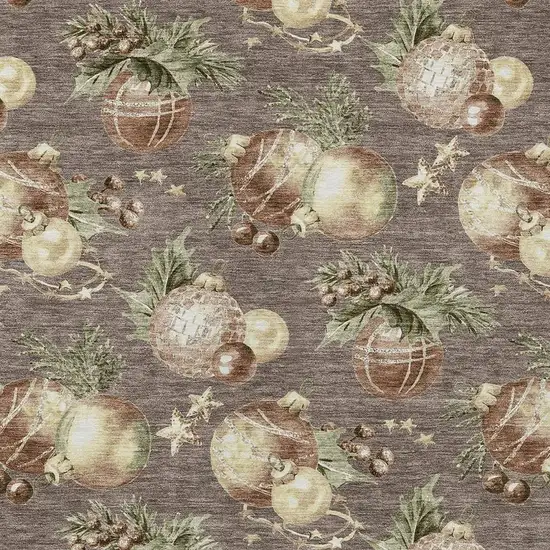 Taupe Brown And Beige Botanical Leaves Washable Indoor Outdoor Area Rug Photo 3