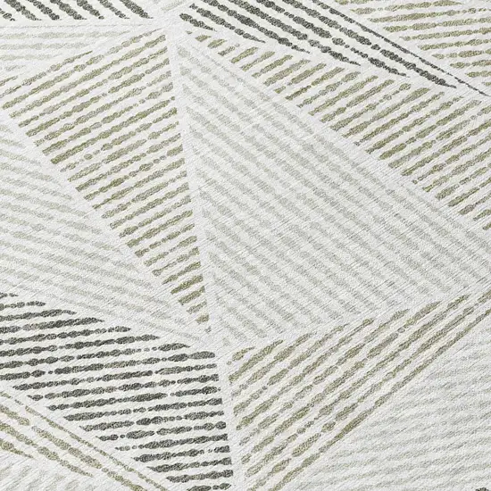 Taupe Brown And Beige Geometric Washable Indoor Outdoor Area Rug Photo 5