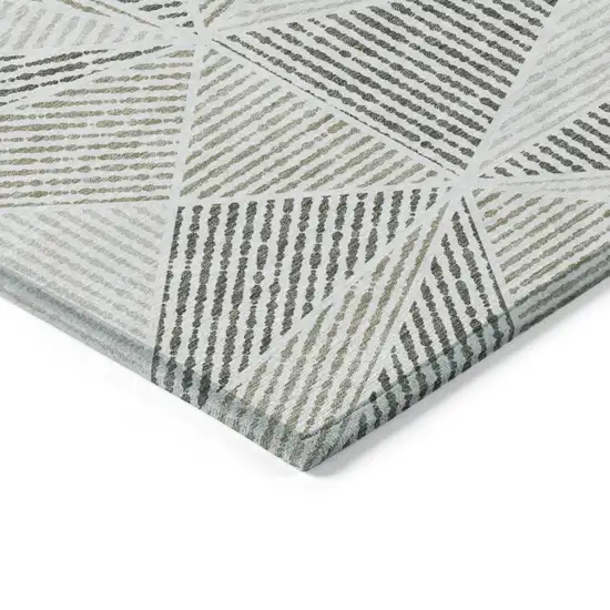 Taupe Brown And Beige Geometric Washable Indoor Outdoor Area Rug Photo 4