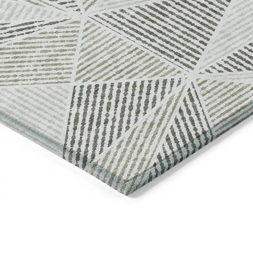 Taupe Brown And Beige Geometric Washable Indoor Outdoor Area Rug Photo 4