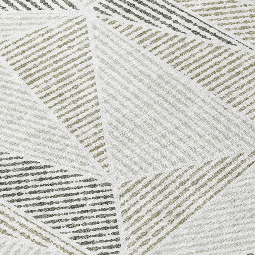 Taupe Brown And Beige Geometric Washable Indoor Outdoor Area Rug Photo 5