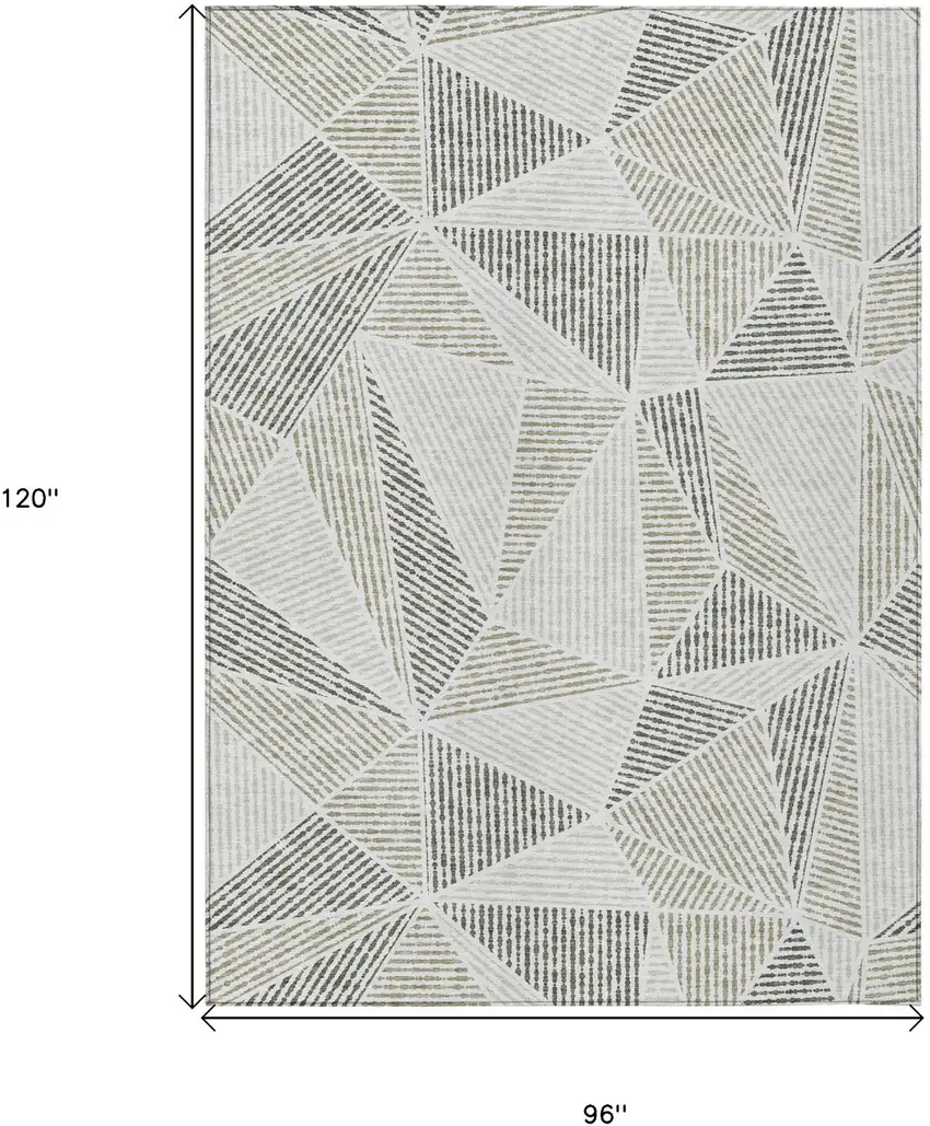 Taupe Brown And Beige Geometric Washable Indoor Outdoor Area Rug Photo 3