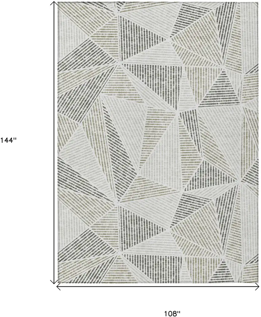 Taupe Brown And Beige Geometric Washable Indoor Outdoor Area Rug Photo 3