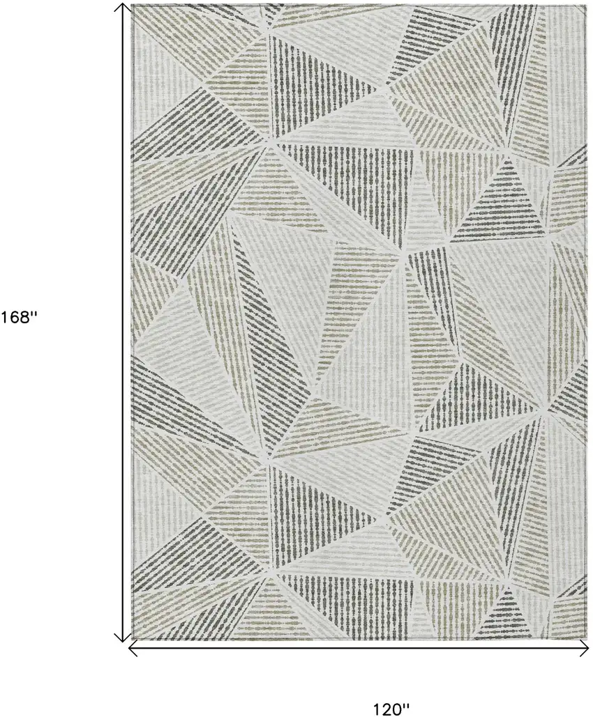 Taupe Brown And Beige Geometric Washable Indoor Outdoor Area Rug Photo 3