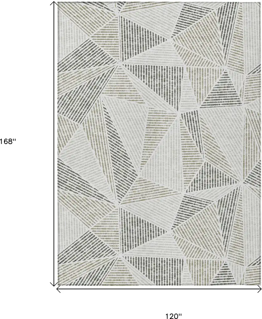 Taupe Brown And Beige Geometric Washable Indoor Outdoor Area Rug Photo 3
