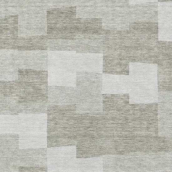 Taupe Brown And Beige Geometric Washable Indoor Outdoor Area Rug Photo 5