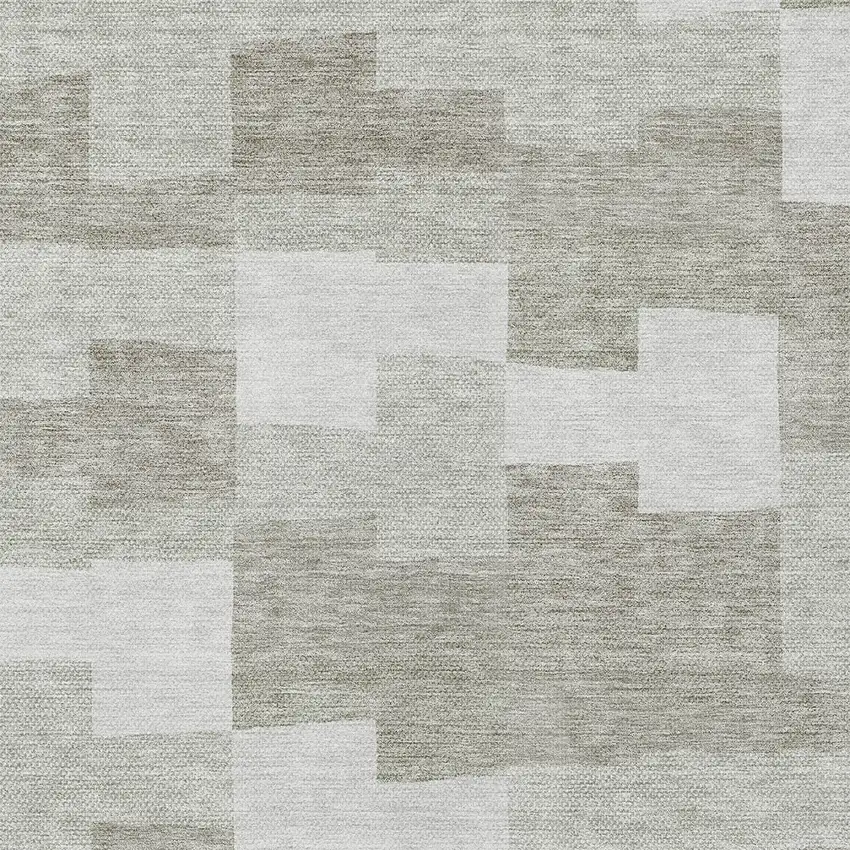 Taupe Brown And Beige Geometric Washable Indoor Outdoor Area Rug Photo 5