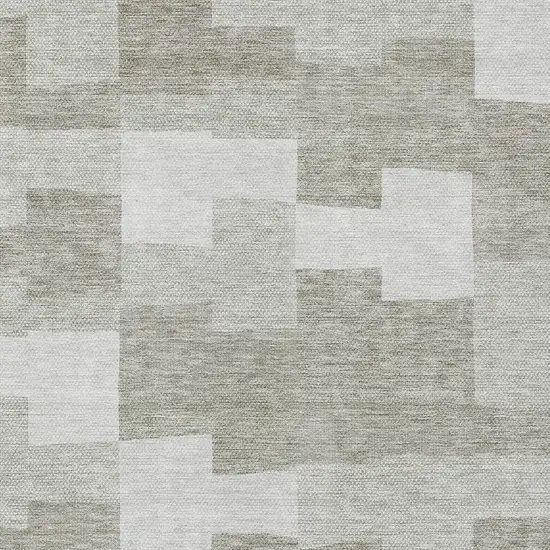 Taupe Brown And Beige Geometric Washable Indoor Outdoor Area Rug Photo 5