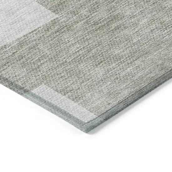 Taupe Brown And Beige Geometric Washable Indoor Outdoor Area Rug Photo 4