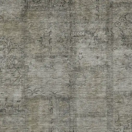 Taupe Brown And Beige Patchwork Washable Indoor Outdoor Area Rug Photo 5