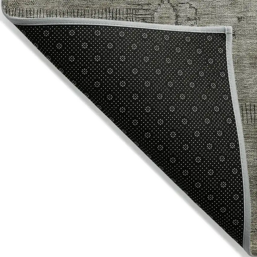 Taupe Brown And Beige Patchwork Washable Indoor Outdoor Area Rug Photo 5