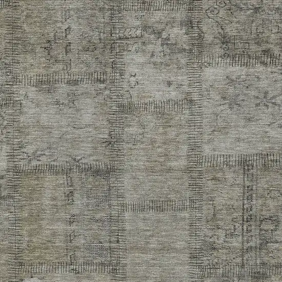 Taupe Brown And Beige Patchwork Washable Indoor Outdoor Area Rug Photo 9
