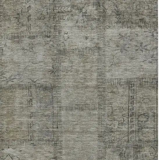 Taupe Brown And Beige Patchwork Washable Indoor Outdoor Area Rug Photo 5