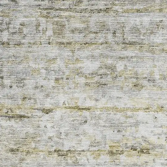 Taupe Brown And Beige Striped Washable Area Rug With UV Protection Photo 2