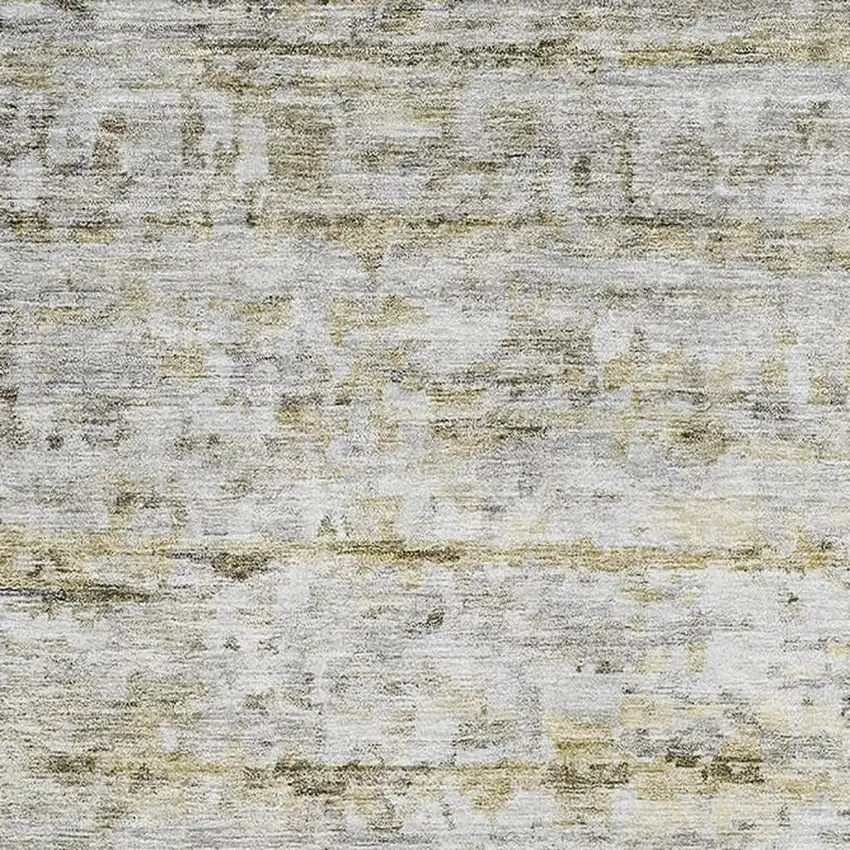 Taupe Brown And Beige Striped Washable Area Rug With UV Protection Photo 2