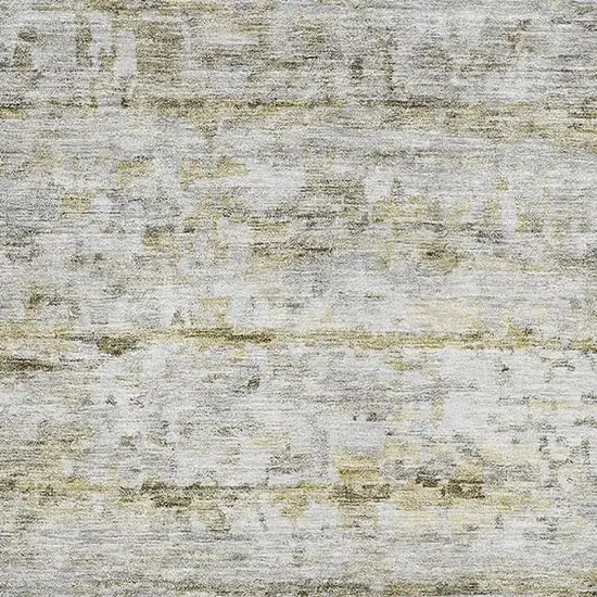 Taupe Brown And Beige Striped Washable Area Rug With UV Protection Photo 2