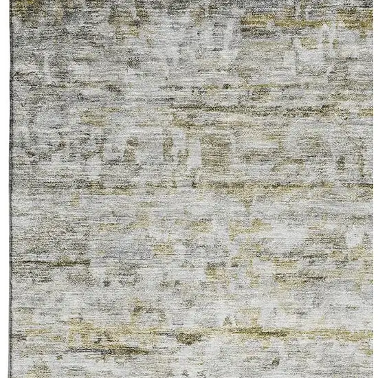 Taupe Brown And Beige Striped Washable Area Rug With UV Protection Photo 2