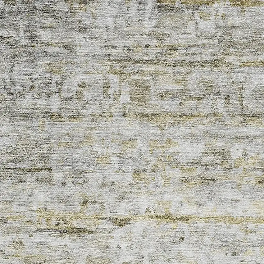 Taupe Brown And Beige Striped Washable Area Rug With UV Protection Photo 2