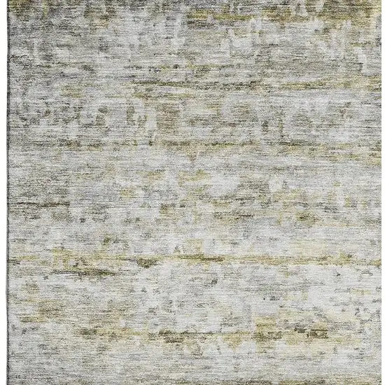 Taupe Brown And Beige Striped Washable Area Rug With UV Protection Photo 3