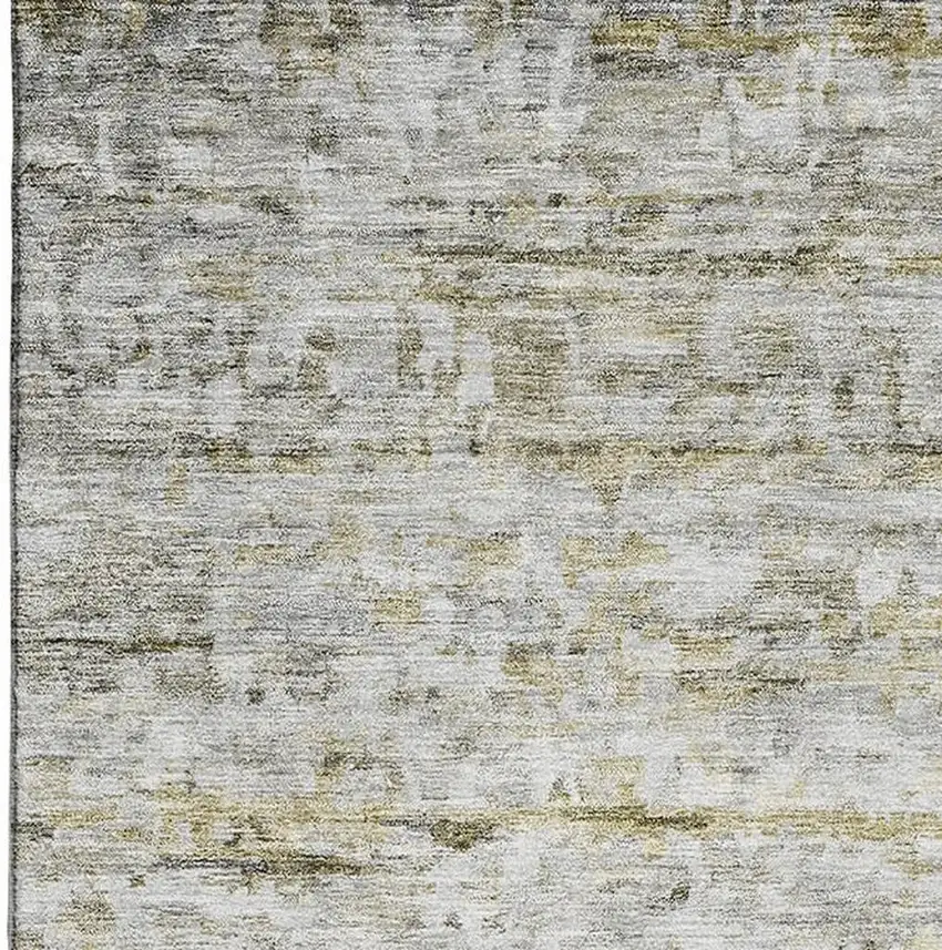 Taupe Brown And Beige Striped Washable Area Rug With UV Protection Photo 2