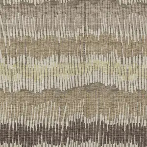 Photo of Taupe Brown And Beige Striped Washable Indoor Outdoor Area Rug