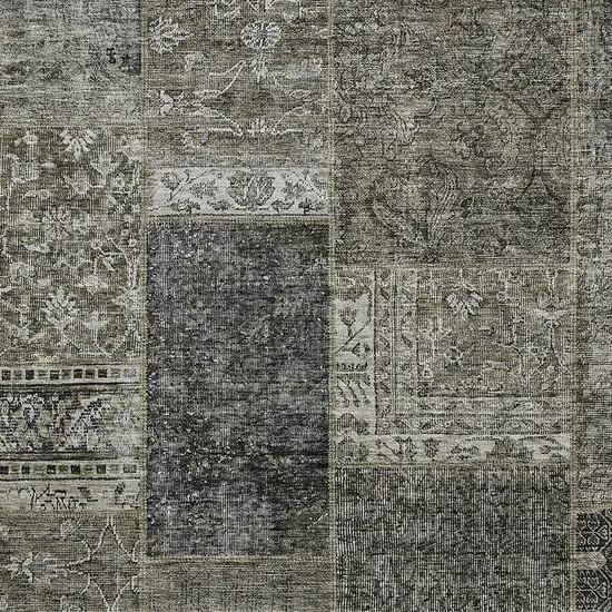 Taupe Brown And Charcoal Patchwork Washable Indoor Outdoor Area Rug Photo 7