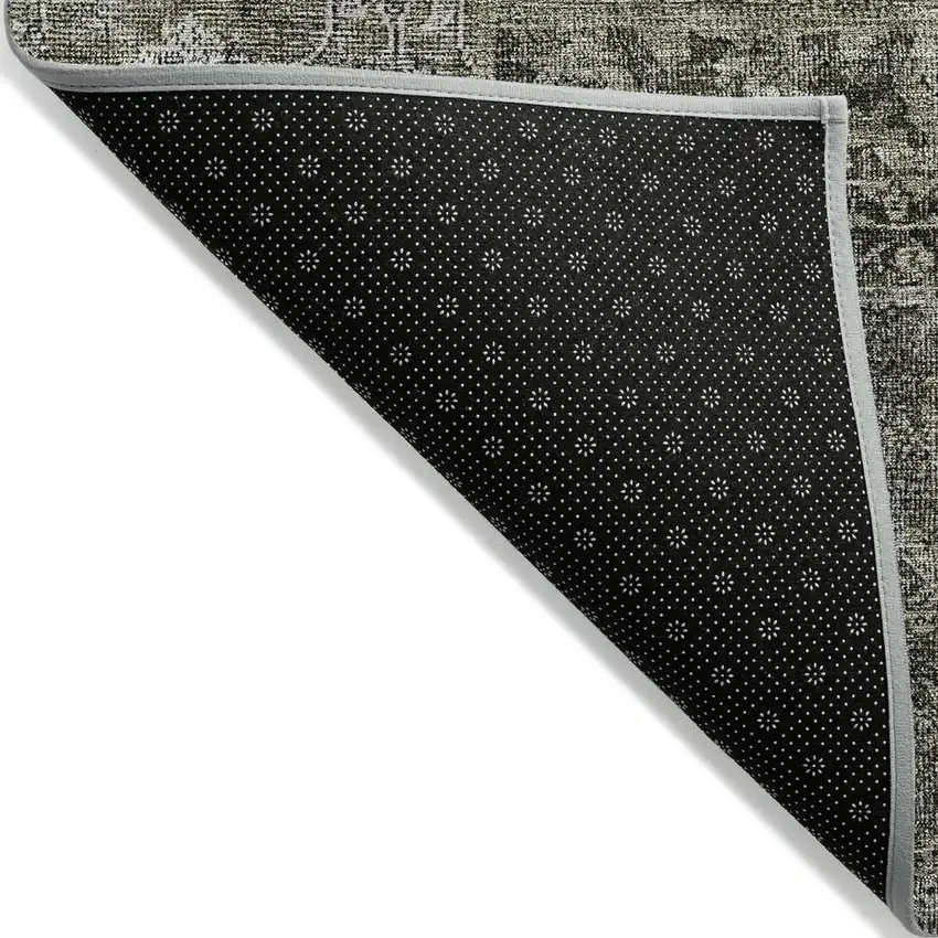 Taupe Brown And Charcoal Patchwork Washable Indoor Outdoor Area Rug Photo 4