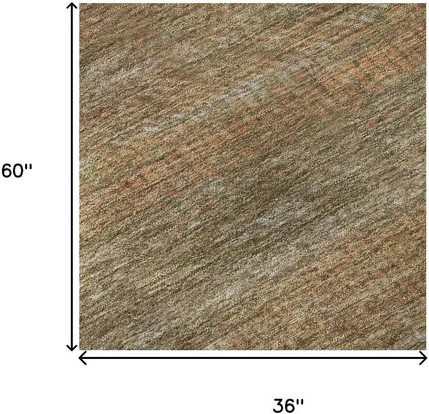 Taupe Brown And Copper Striped Washable Area Rug With UV Protection Photo 8