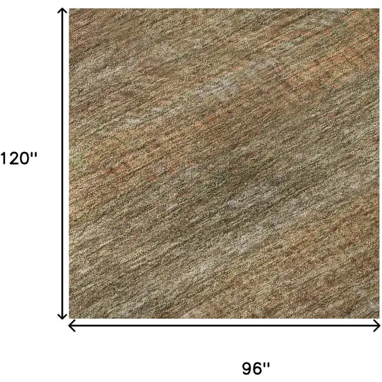 Taupe Brown And Copper Striped Washable Area Rug With UV Protection Photo 9