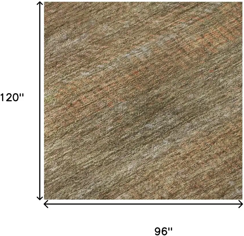 Taupe Brown And Copper Striped Washable Area Rug With UV Protection Photo 9