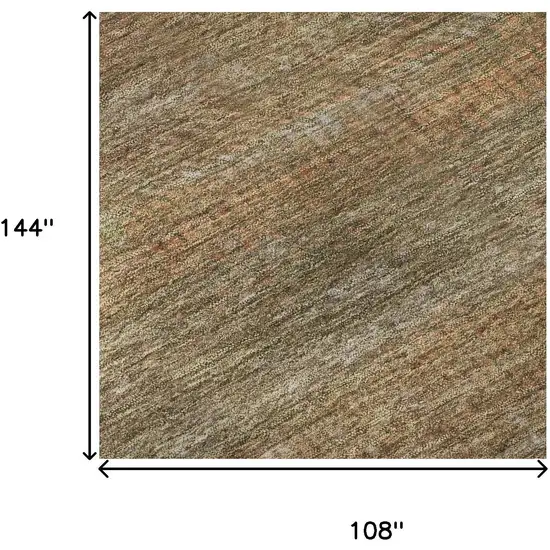 Taupe Brown And Copper Striped Washable Area Rug With UV Protection Photo 8