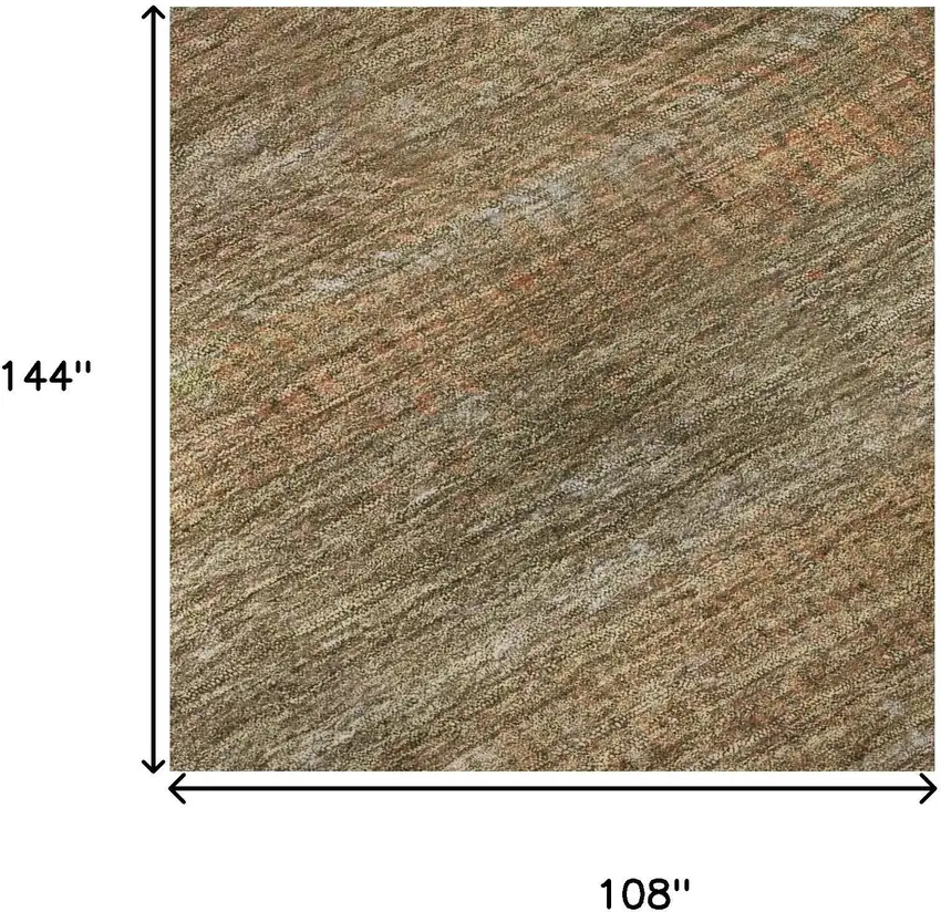 Taupe Brown And Copper Striped Washable Area Rug With UV Protection Photo 8