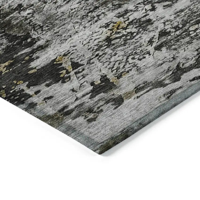 Taupe Brown And Gold Abstract Washable Indoor Outdoor Area Rug Photo 3