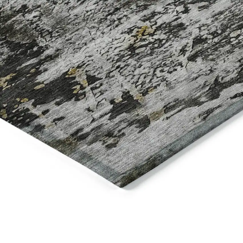 Taupe Brown And Gold Abstract Washable Indoor Outdoor Area Rug Photo 3
