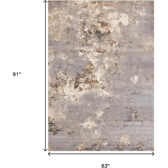 Taupe Brown And Gray Abstract Area Rug Photo 3