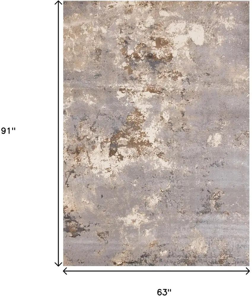 Taupe Brown And Gray Abstract Area Rug Photo 3